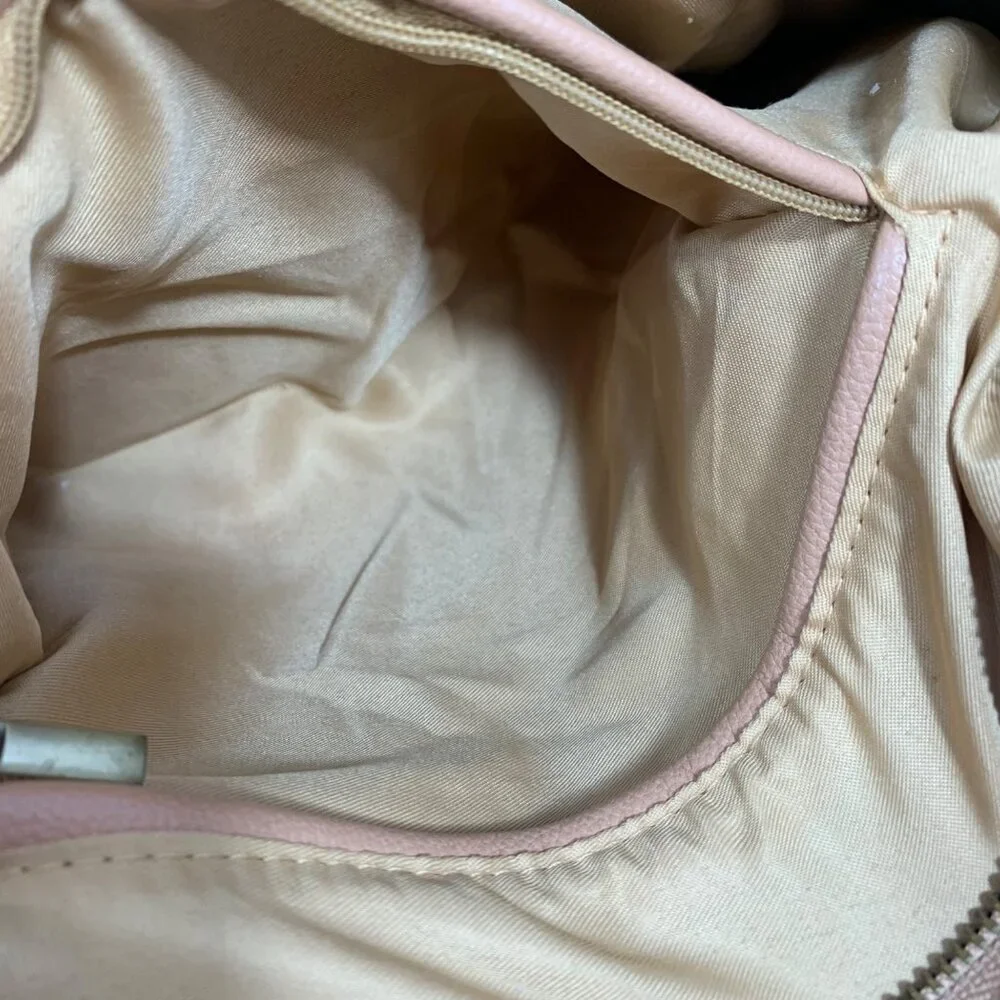 ANTHROPOLOGIE Womens Camel Tan Faux Leather Crescent Crossbody Slouchy Purse